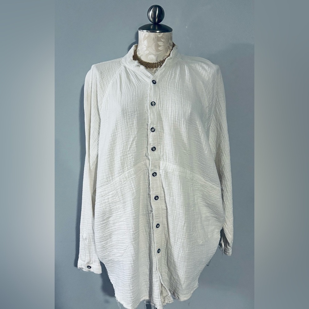 Free People -We The Free Summer Daydream Button-down -100% Cotton Sz Large   #45